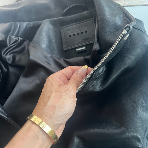 Blank NYC Behan leather hacker w high collar- motorcycle jacket matrix vibes. - Picture 7 of 9